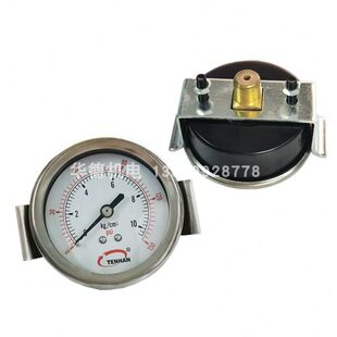 轴向带支架2.5 气压表10kg面板安装 4PT TENHAN 压力表60mm