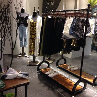 店货架双层升降架挂衣落地式 架子婚纱架女装 店衣架展示架服装 服装