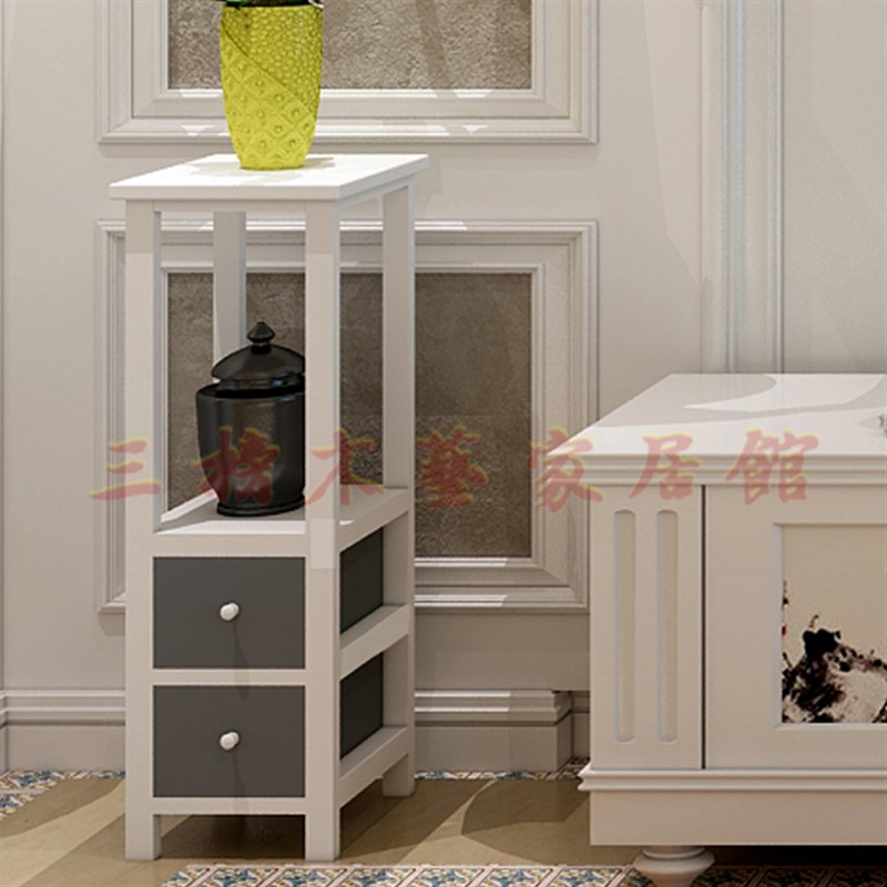 现代简约多层花架客厅阳台花几实木盆景架绿萝花架U抽屉式鱼缸架