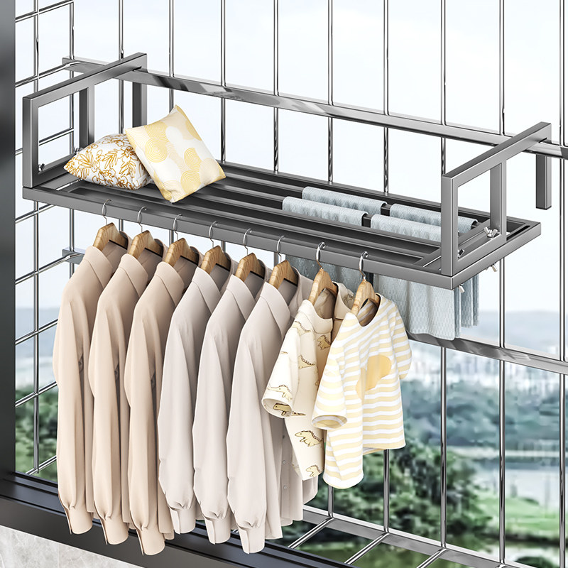 阳台外护栏晾晒神器窗外窗台外防盗网晒枕头晾衣架晾鞋小型晾晒架,收纳整理,小型晾晒架,淘宝优惠券,粉丝福利购,淘宝优惠卷