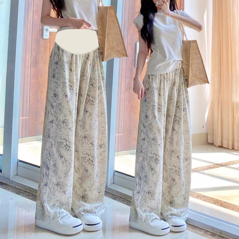 孕妇裤秋季薄款慵櫴风高密雪纺新中式冰丝水墨孕妇阔腿裤托腹长裤,孕妇装/孕产妇用品/营养,孕妇休闲裤,淘宝优惠券,粉丝福利购,淘宝优惠卷