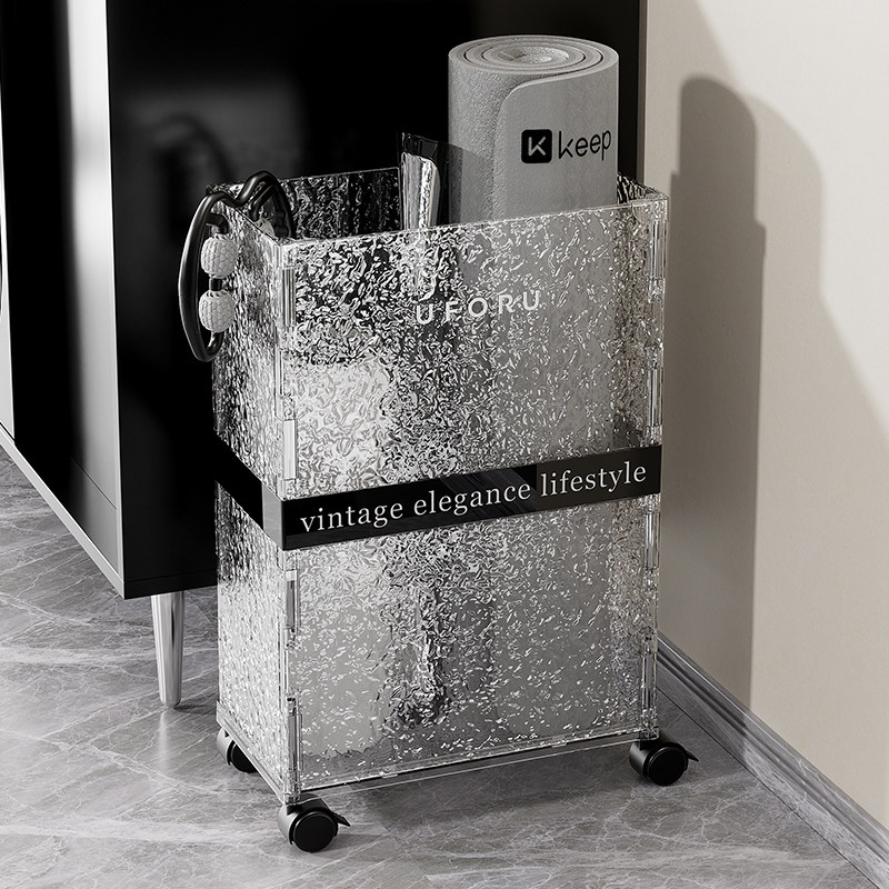 轻奢水波纹瑜伽垫收纳筐窄带轮家用大号置物架健身器材收纳篮神器,收纳整理,运动器材收纳用具,淘宝优惠券,粉丝福利购,淘宝优惠卷