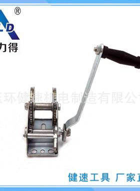 倍力得精品手动手摇船用双齿轮绞盘800磅(lbs)空架KS800B