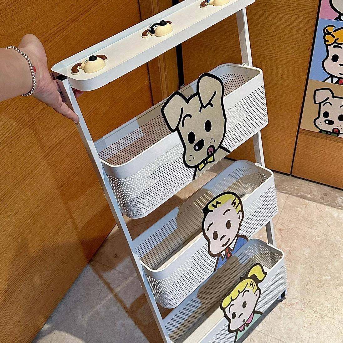 落地小推车收纳架家用厨房客厅浴室可移动多功能夹缝架收纳置物架