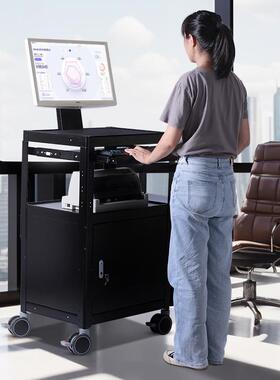 PB97-12移动电脑推车显示器支臂设备架机房工作台运维推车白色