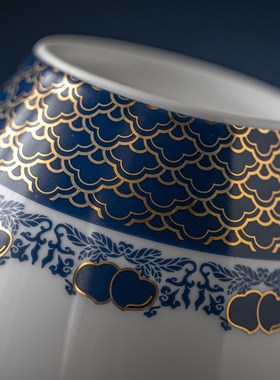 富玉 中式陶瓷床头摆件花瓶装饰品卧室客厅高档发财陶瓷花瓶专用