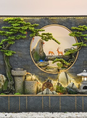 水幕墙流水屏风客厅隔断酒店景观摆件办公K室装饰别墅庭院假山鱼