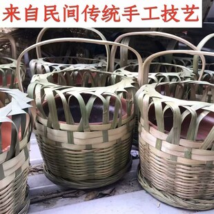 竹编烤火笼四川老式竹子r手提取暖烘笼手工烧炭火盆老人烘衣笼怀