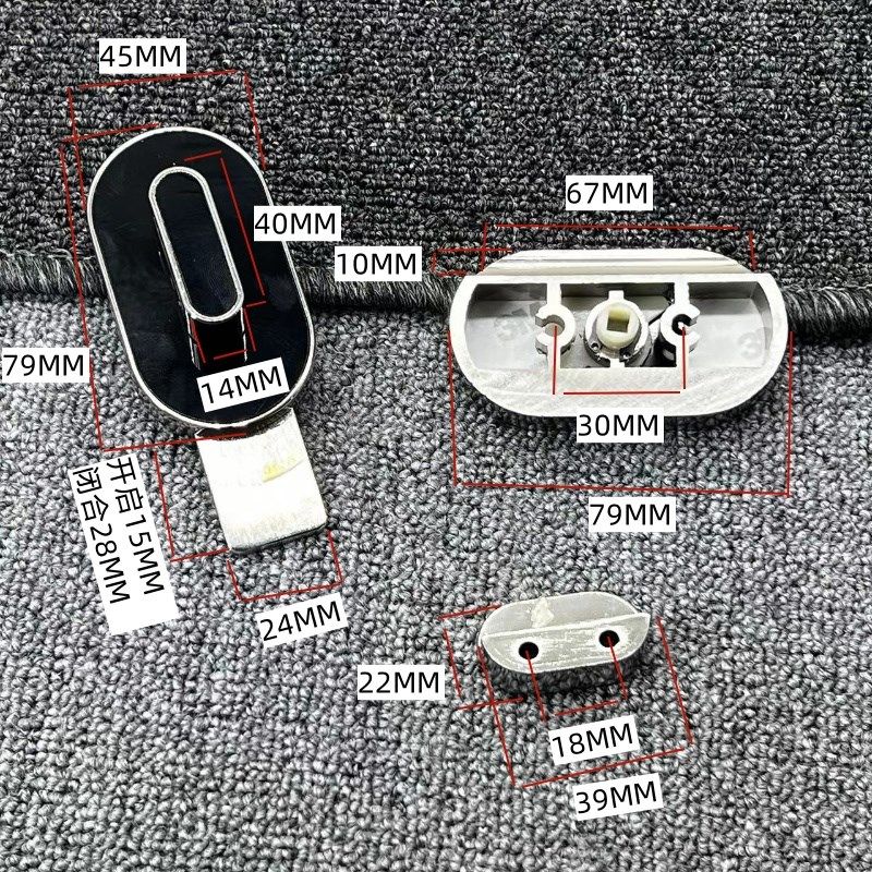 公共卫生间隔断配件厕所指示锁304不锈钢N拉手黑色有无人插销门锁