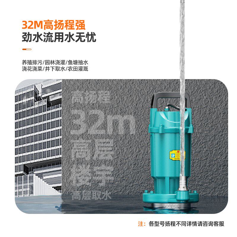 抽水泵水泵家用小型220v高扬程大流量深井潜水泵污水泵清水泵排水