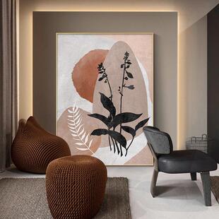 草长莺飞现代简约客厅装饰画植物花卉抽象沙发落地画玄关民宿挂画