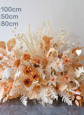 粉色仿真花婚庆绢花新款中式草坪婚礼仿真花路引插花花花排布置