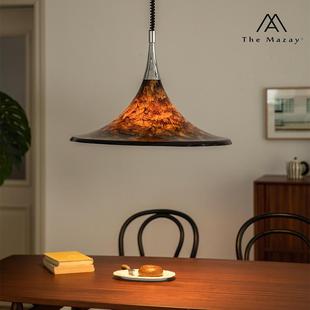 落霞设计师中古餐厅吊灯可升降复古风彩绘客厅岛台书房艺术创意灯