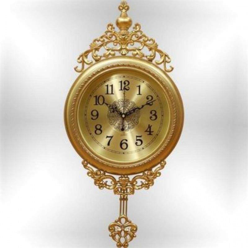 北极星英寸摇摆挂钟复古创意客厅静音石英钟欧式家用卧室时钟