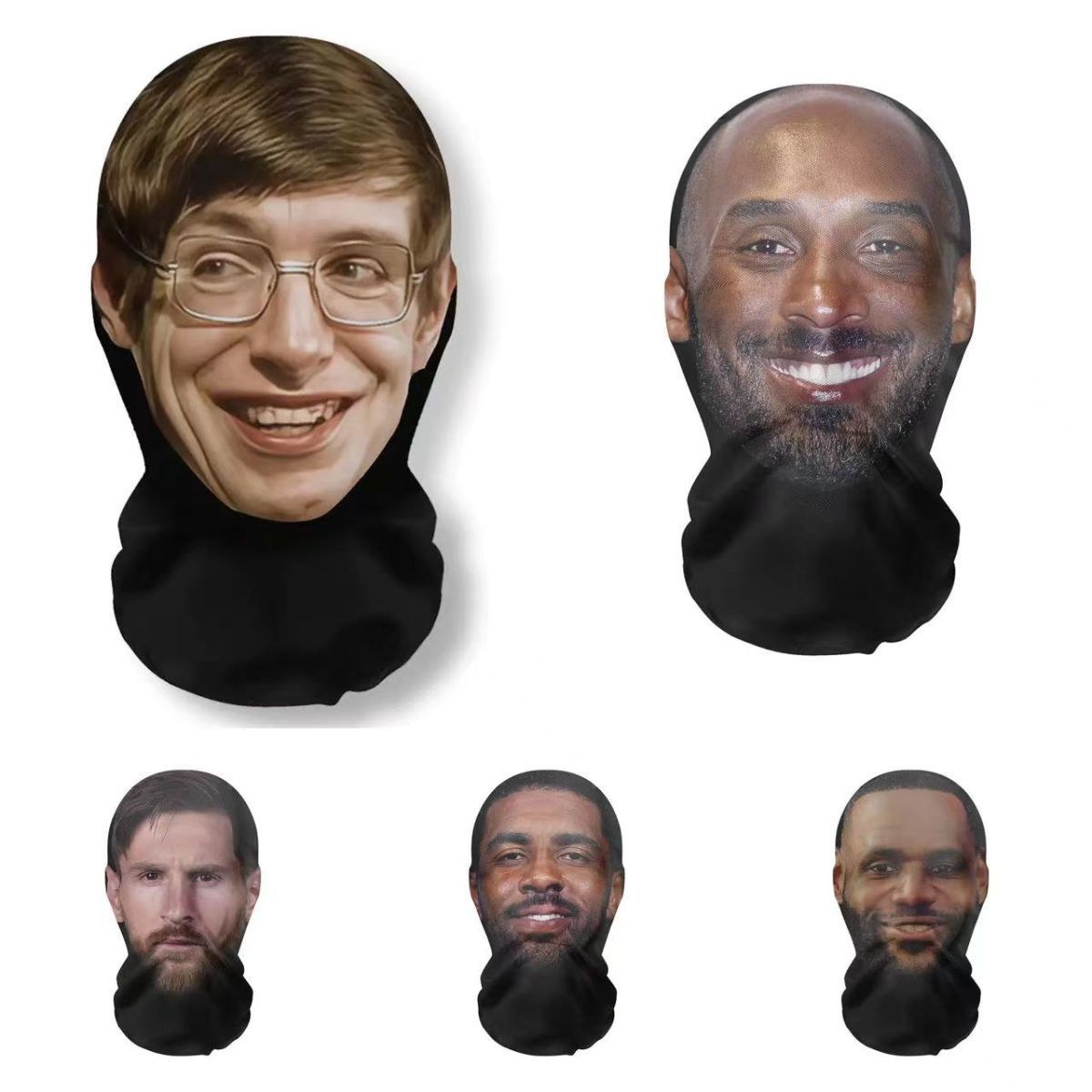 霍金头套直播道具搞怪科比C罗詹姆斯面具搞笑人脸恶搞球星3D面罩