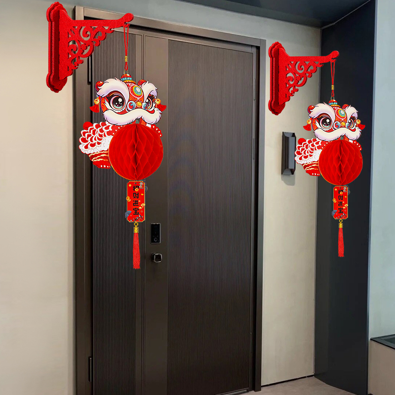 2026年开门红布置银行职场挂饰元旦马年场景厅堂灯笼吊饰装饰氛围