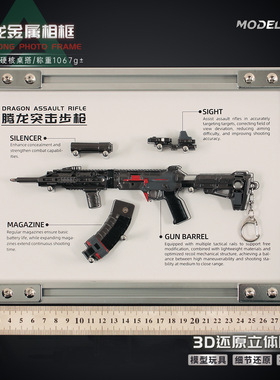 铄捷 三角洲周边 腾龙突击步枪金属枪模型武器相框摆件小号拆卸枪