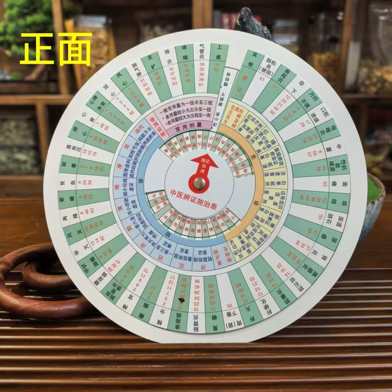 中医辩证施治盘全套中翳盘卡片圆盘大字体双层印刷卡纸加厚