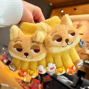 抖音小红书同款情侣款高颜值尼克尼克手套成人儿童疯狂的动物搞怪