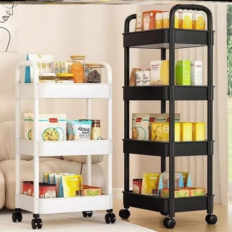 厨房置物架多层可移动小r推车浴室卫生间收纳储物架子落地蔬菜篮