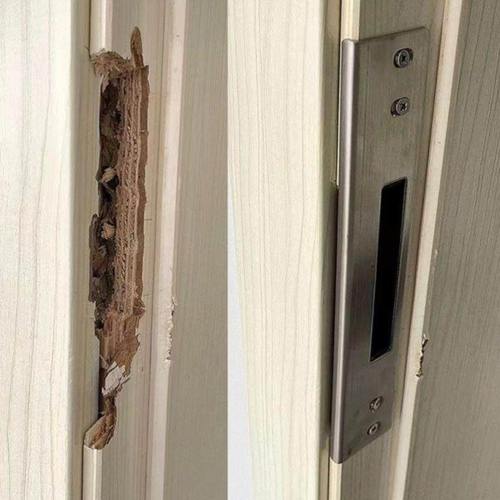 厂家挡片卧室木门锁槽损坏加长挡片包边专用修复锁扣板门锁导向片