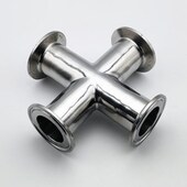 四通 304不锈钢卫生级快装 变径等径四通抛光镜面管件非标定制 包邮