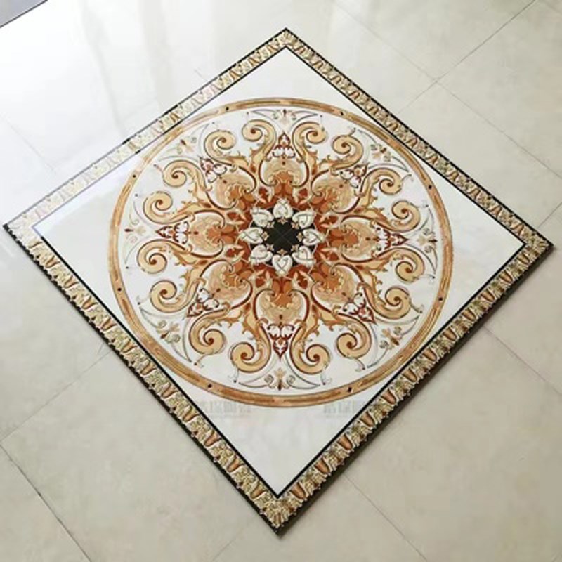 入户门拼花地砖客厅玄关大理石瓷D砖中式地板砖图案拼花造型防滑