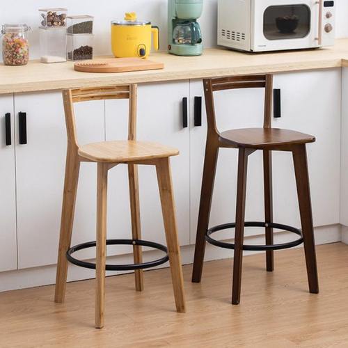简易酒吧椅可折叠靠背椅家用吧凳餐厅吧台凳客厅实木厨房高脚凳椅
