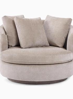 意式弧形沙发布艺简约可拆洗L型三人现代北欧式轻奢客厅美式组合