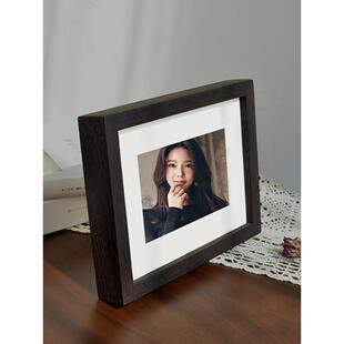OF9D榉木橡木榫卯摆台相框洗照片加打印冲印相片简约实木画框摆件