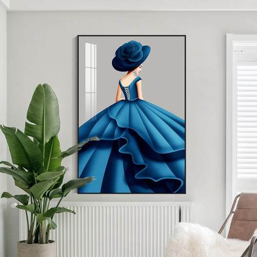 现代简约玄关装饰画走廊过道竖版挂画艺术美女轻奢客厅卧室抽象画