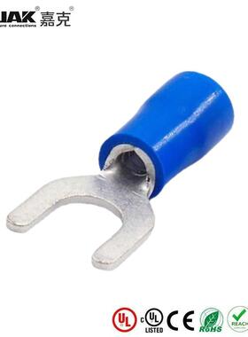 SV2-6LPVC紫铜冷压接线端子Y型铜鼻子预绝缘叉形有认证KST