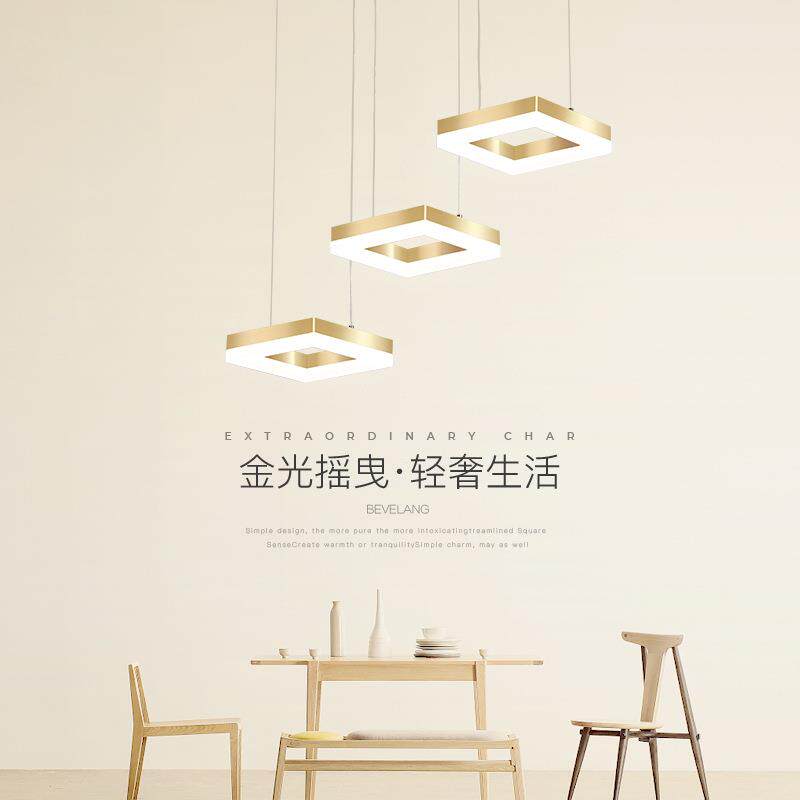 led餐厅灯饭厅吊灯三头现代简约吊灯吧台灯创意个性北欧楼梯灯具