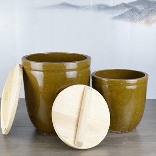 家用老式腌菜h做酱酿酒装米面粉发酵土陶水缸醪糟米酒坛子容器瓦