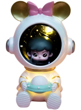 创意太空人宇航员摆件儿童小夜灯桌面装饰礼物太空兔萌宠满天星星