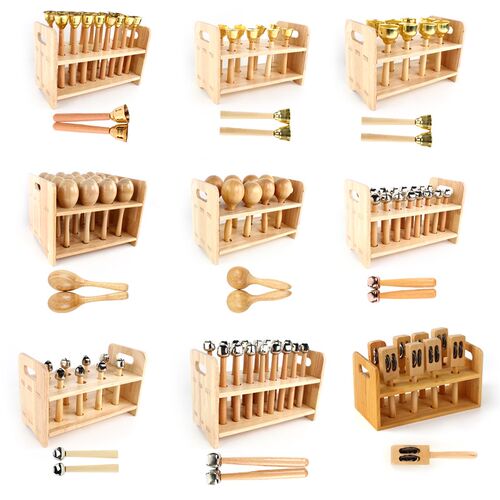 响尔夫打击乐器木乐教室碰铃鼓奥板摇铃双响筒沙锤木盒音鱼收纳盒