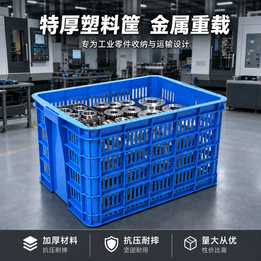 铁件塑料筐长方形加厚工业零件框子快递筐子周转筐胶框镂空周转箱