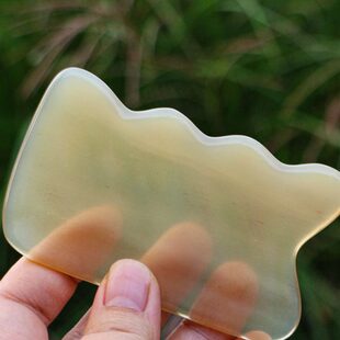 天然牛角胸部刮痧板按摩板脸部面部眼部美容全身经络刮痧板长9CM