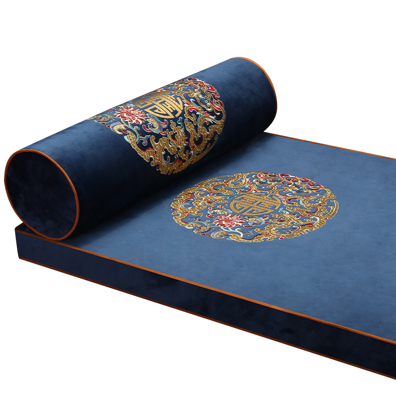 新中式红木沙发坐垫绒布加厚防滑实木家俱座垫罗汉床垫套罩海绵垫