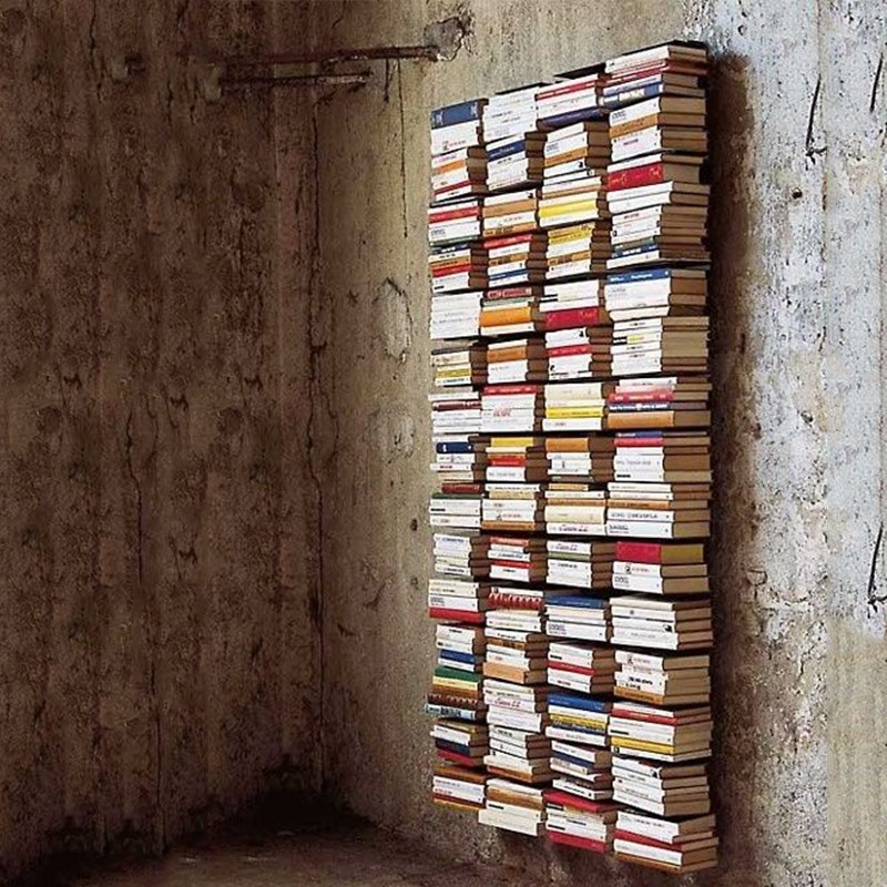 上墙书架满墙整面靠墙壁贴墙超薄落地订墙挂式Q整墙书架一面墙定