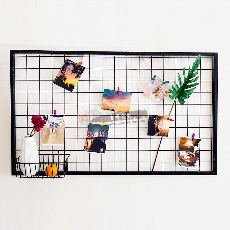 包邮带框网片网格铁丝挂货网架饰品架上墙展示架照片墙幼儿园展架