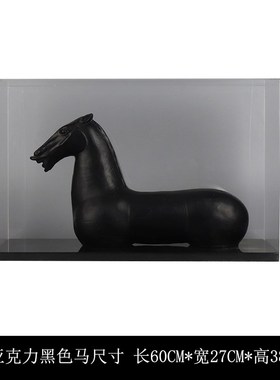 新中式雕塑马亚克力罩样板房间客厅玄关书房书柜酒店软装饰品摆件