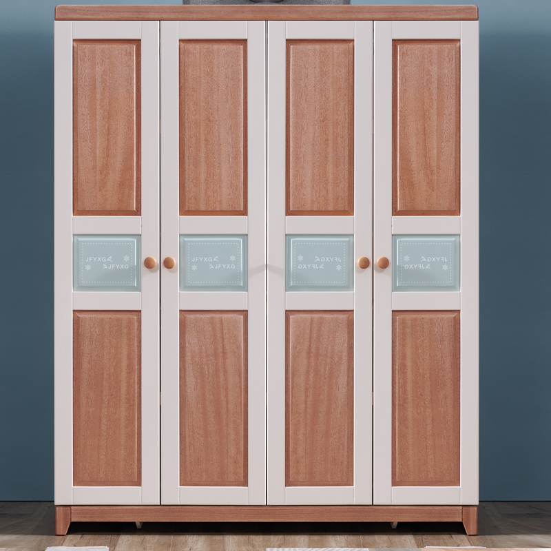 全实木原木红檀木家用大衣柜2门3C门4门木质衣橱儿童收纳柜卧室柜
