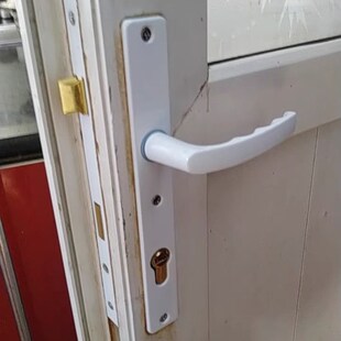 8525型执手锁塑钢把手平开锁具阳台塑钢门锁房门塑钢门窗长把手锁