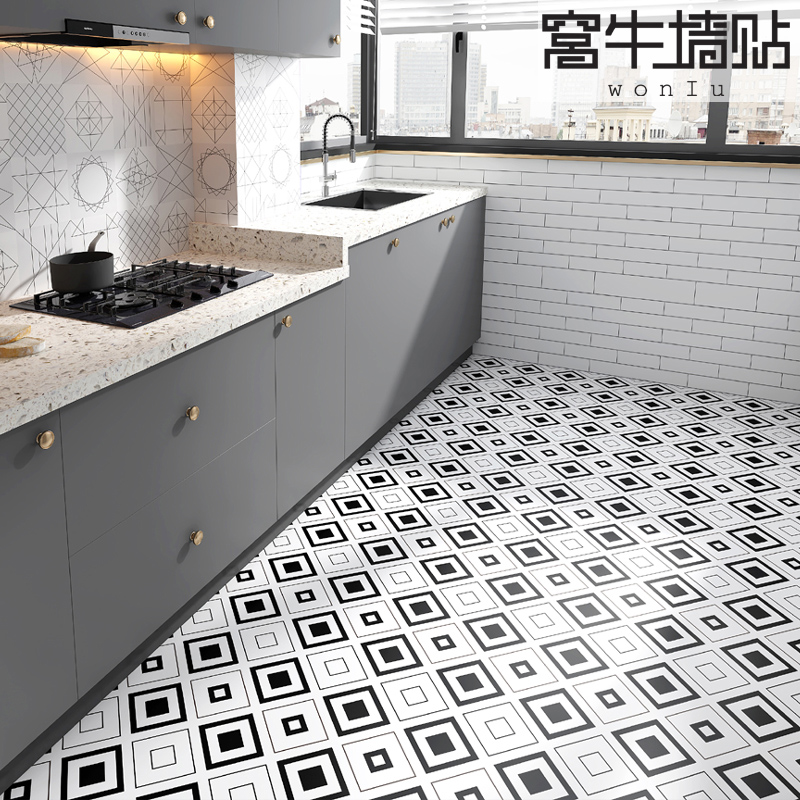 卫生间防滑耐磨地贴瓷砖防水贴z纸厕所浴室装饰墙贴厨房地板自粘