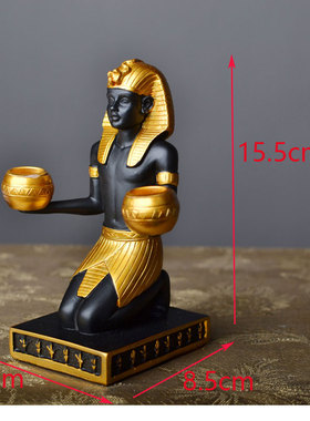 古埃及法老小摆件餐桌复古壁炉摆设时尚创意家居装饰品树脂蜡烛台