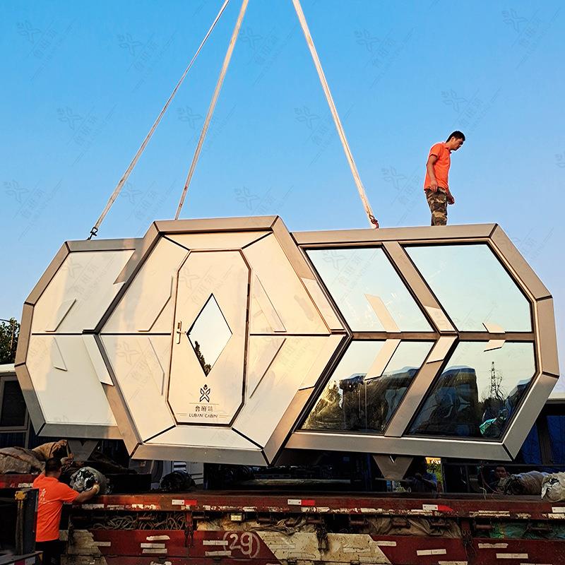 现代轻奢餐厅宾馆 网红文旅户外酒店民宿 太空舱大堂厅客房标间