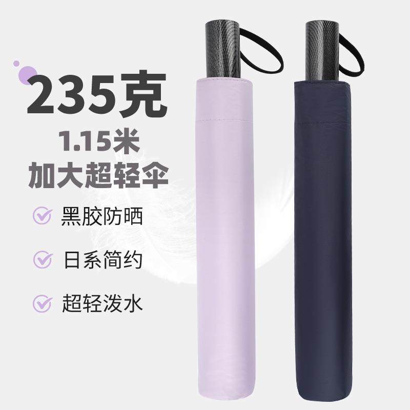 115cm双人加大超轻伞晴雨伞两用黑胶防晒太阳伞碳纤手动三折伞,清洗/食品/商业设备,风口/风叶/风机配件,淘宝优惠券,粉丝福利购,淘宝优惠卷