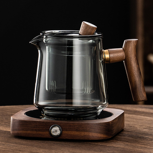 兴梵木把玻璃泡茶壶办公室沏茶壶加厚耐高温冲茶器茶水分离冲泡壶
