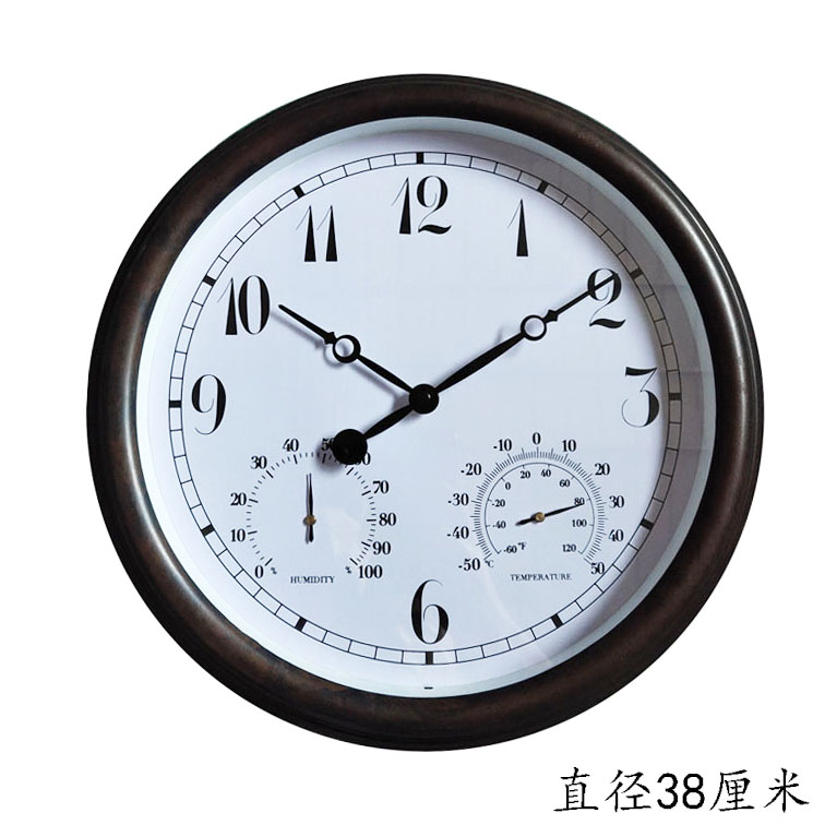 户外花园温泉g酒店客厅防雾石英钟健身游泳池浴室防水防潮挂钟表